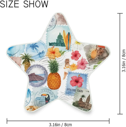 Burbuja 0.2W Tropical Patchwork Stamp LED Night Light Plug into Wall Star-Shaped Nightlight Dusk to Dawn Auto Sensor