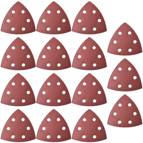 uxcell 15pcs Detail Sander Sandpaper, 600 Grits, Triangular Sanding Paper, Hook and Loop, 6 Holes