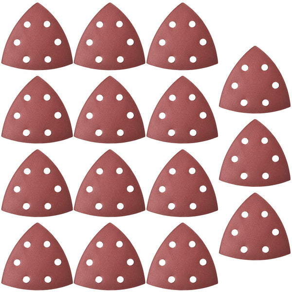 uxcell 15pcs Detail Sander Sandpaper, 600 Grits, Triangular Sanding Paper, Hook and Loop, 6 Holes