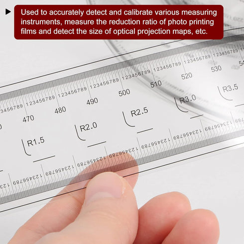 Film Flexible Ruler 120cm 0.1mm Scale with R Angle & Width Lines, PET Plastic Folding Straight Ruler, Transparent