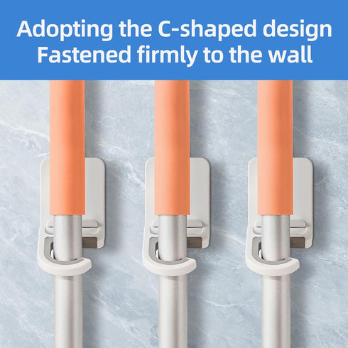 FLDAM 3 PackBroom 6 lb and Mop Holder Wall Mount No DrillMop and Broom GripperBroom Handle HangerHousehold Cleaning