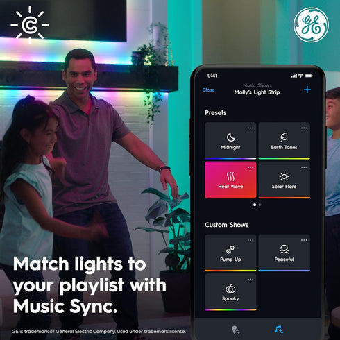 32ft GE Cync Dynamic Effects Smart LED Light Strip with Music Sync, Color Changing WiFi Lights, Indoor Light Strip