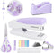 Purple Desk Accessories for Women, Cute Office Supplies Set - Stapler, Tape Dispenser, Scissors, Gift for Students