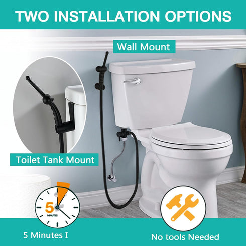 Set BARROCK Advanced Handheld Bidet Sprayer for Toilet, Bathroom Ergonomic Jet Bidet Spray Attachment Kit for Muslim