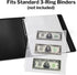 Dunwell Binder Currency Sleeves for Collectors - 25 Pack, Acid-Free 3-Pocket Clear Plastic Refill Pages for Currency