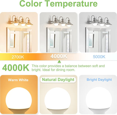 G25 Bulbs,E26 Base,5W,60 Equivalent,500LM,Non-Dimmable, 12 Pack Bulb 4000K Cotanic LED Globe Light Standard Watt