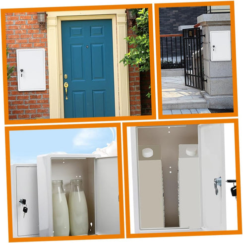 Mailbox Package Lockable Outdoor Plastic Milk Box for Wall Mounted Fresh Dairy Holder Decorative and Functional Design