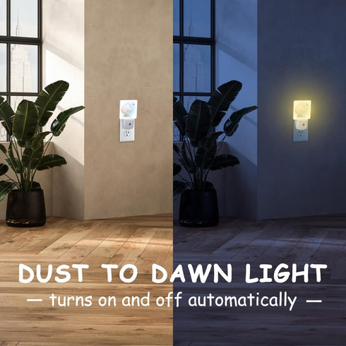 Neidius Cute Baby Elephant Play Butterfly Night Light Plug into Wall with Dusk to Dawn Sensor Energy Efficient LED