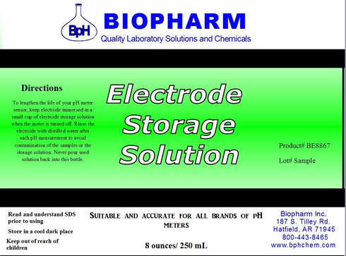 pH/Oxygen Reduction Potential (ORP) Electrode Storage Solution, 250 mL (8.4 fl oz) — Suitable for All pH Meters — 1M KCl Solution — Keeps Your Probe Conditioned and Helps to Extend its Life