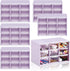 Mini Drawer Organizer 6 Pcs with 9 Drawers, Plastic Desktop Storage Box, Wall Mounted, Purple for Office Home Room