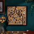 BENECREAT Square Castle Cork Board, 11.8x11.8inch Wall Mounted Bulletin Display Board with Black Frame for Brooch Pin