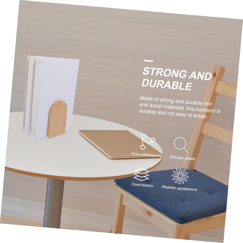 Wooden Bookends for Desk Organization - Simple Style