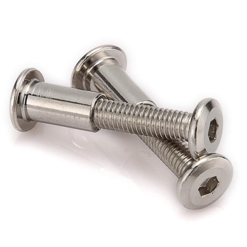 20pcs M6 Furniture Joint Connector Bolt & Cap Nut Kit - Hex Drive Socket Cap Bolts for Cot Bed Crib Bolts (30mm)