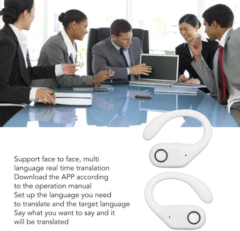FOSA Translator Earbuds, Mini Bluetooth Translator Headphones, 144 Languages with Charging Case (White)