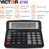 Victor 9700 12-Digit Standard Function Business Calculator, Battery and Solar Hybrid Powered, Black, Tilt LCD Display