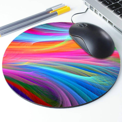Pingpi Custom Gaming Mouse Pad, Rainbow Ocean Round Mouse Pad