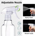 Plastic Spray Bottles, Empty 16.9oz/500ml, 2 Pack Heavy Duty Mist/Stream Water Bottle for Cleaning