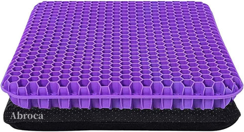 Gel Seat Cushion for Long Sitting, Double Thick Office Desk Cushion for Back, Hip, Sciatica Pain Relief, Cooling Game