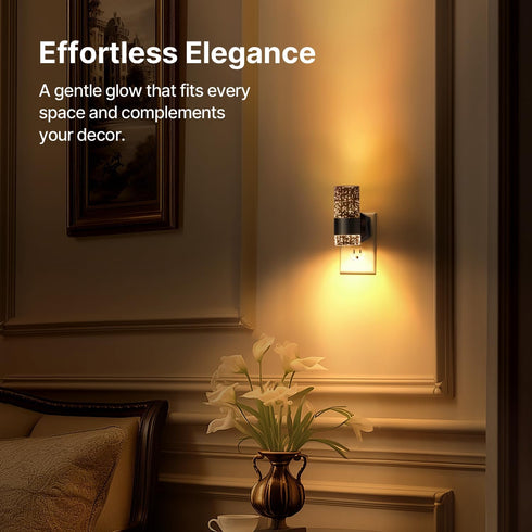 DALUXshop Dimmable 2-Pack 0-100LM, 3000K LED Night Lights Plug into Wall, Bright Plug in Nightlight, Dusk-to-Dawn