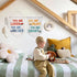 ArtisaEura Set 2 Inspirational Kids Wall Canvas Banners, Construction Inspirational Hanging Display Pennant Banner