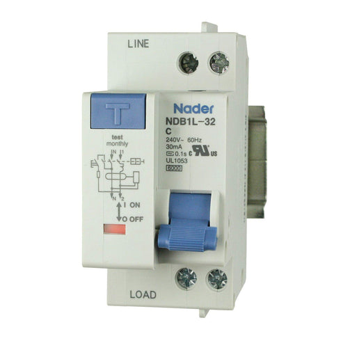 32A, 240V AC, 1 Pole + Neutral Pole, DIN Rail Mount Miniature Circuit Breaker, Trip Curve: C