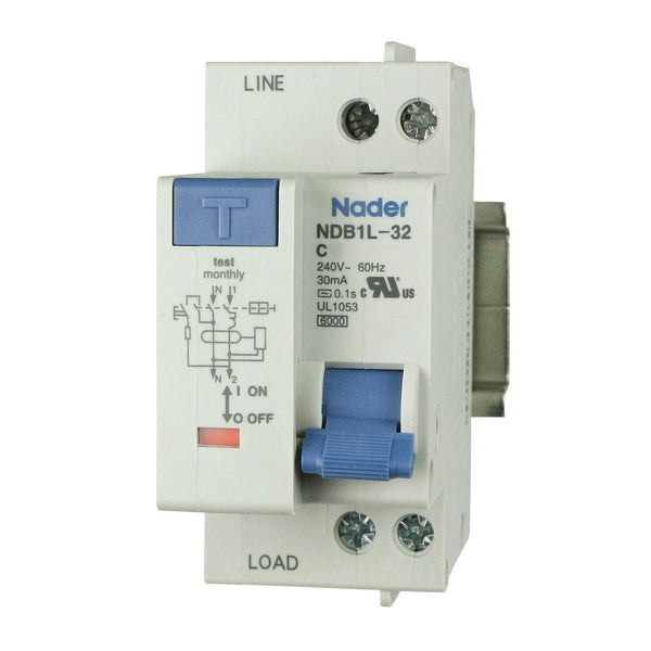 32A, 240V AC, 1 Pole + Neutral Pole, DIN Rail Mount Miniature Circuit Breaker, Trip Curve: C