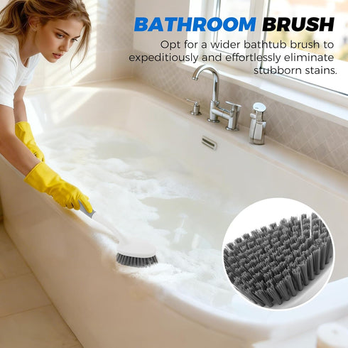 Mgitecy 3 Pack Set Heavy Duty Scrub Brush for Household Use, Long Scrub Brush, Handheld Scrub Brush, and Crevice Brush