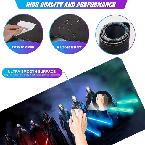 Extra Large Gaming Mouse Pad Custom Mousepad - Non-Slip Rubber Base, Stitched Edges Mouse Mat, Washable Desk Pad