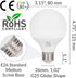 G25 (G80) Bulb 8W, 60W 120V, E26 5000K, Pack 3 Simba Lighting LED Vanity Globe Light for Bathroom, Makeup Mirror |