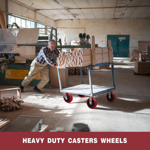 8"X2" Heavy Duty Casters, Polyurethane Caster Wheel, Load Capacity 1000lbs, Non-Marking for Laboratories