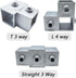 8 25mm 3 3-3.5mm Pcs Straight Line Way Square Tube Connector, Aluminum Alloy Tubing Corner Coupler, Pipe Fixed Joint