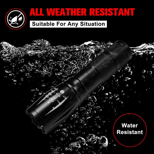 Tactical Flashlights High Lumens 4 Pack, 2000 Lumens Zoomable LED Flashlight, Water Resistant Portable for Home