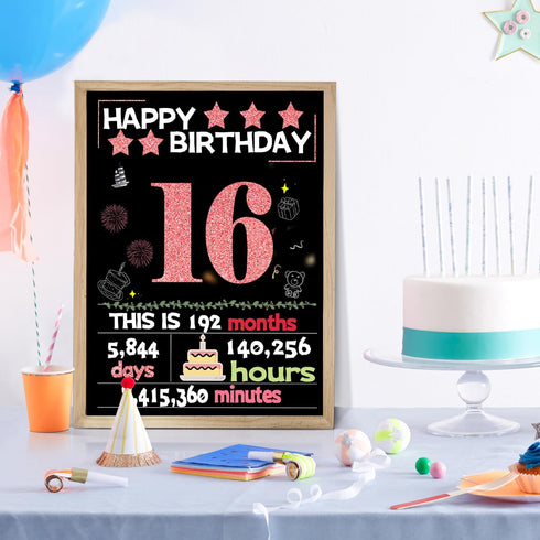 Joycard 16th 16th 16th 16 2010 Sweet Birthday Card with Envelope, Birthday Decorations for Girls, Birthday Gifts