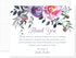 Sympathy Thank You Acknowledgement Cards, Personalized Pink and Purple Flowers Funeral Thank