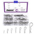 Swpeet 110Pcs R Shape Clips Assortment Kit, 304 Stainless Steel Cotter Pin Hair Pin Hitch Pin Fasteners, Multiple Sizes