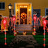 BeHiller 2PCS Set Decorations,3D of Solar Garden Lights Outdoor for Halloween RED Scary Bat Realistic Skeleton Decor