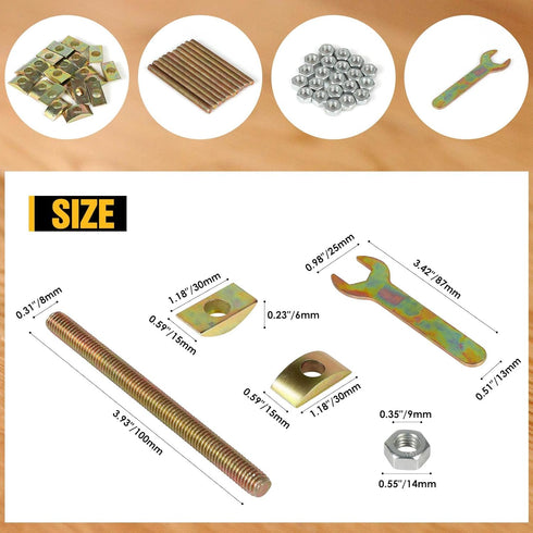 10PCS Countertop Connector, Table Top Fasteners, Miter Draw Bolt Joint Connector, Butcher Block & Furniture Kit