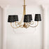Clip-Bulb 5.90X5.90X5.51 Inch Angoily Hollow-Out Black Cloth Lamp Shade, Floor Lamp Stylish Light Cover, Light