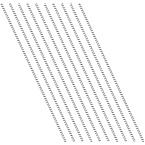 10 Pieces 304 Stainless Steel Model Straight Metal Rods, 2mm x 150mm, Lathe Bar Stock for Toy Car Helicopter