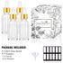 PrettyCare Eye Dropper Bottles, 2 oz, 4 Pack, Glass Bottles with Golden Caps, Labels, Funnel & Measured Pipettes