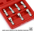 EMENTOL 7PCS 1/4" Drive Universal Joint Socket Set, 6 Point, SAE Flex Socket Set, Swivel Head