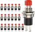 Momentary Push Button Switch, 1A 250VAC SPST Mini Pushbutton Switches, Normally Open (NO) Red Cap - 20pcs