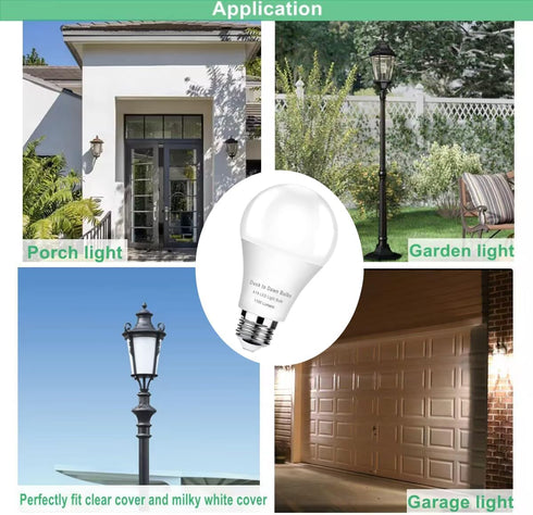 SETEN 4-Pack 10W Bulbs, 75W, 4000K 1100LM, A19 Bulbs, E26 (Non-Dimmable) Dusk to Dawn LED Light Equivalent Cool White