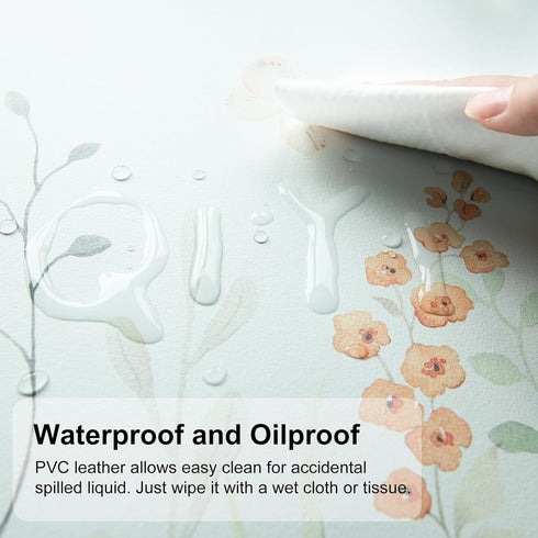 QIYI Large Mouse Pad for Desk, Floral Computer Desk Mat for Keyboard and Mouse, Non-Slip Rubber Base, Waterproof