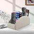 5 Remote Control Holder PU Leather TV Remote Caddy for Table, Compartments Nightstand Organizer for Bedroom