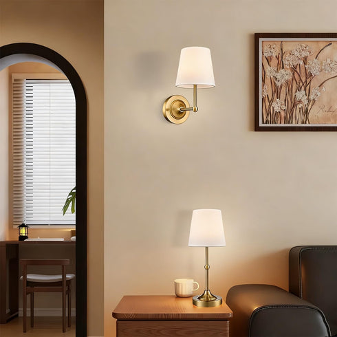 Set 2, 2-in-1 Dimmable Bulbs Battery Operated Table Lamp Wall Sconce of Gold Rechargeable Desk Lamp Wall Lights