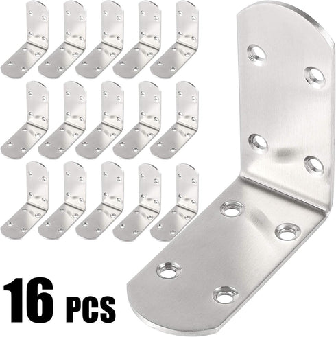 16 3 3 Inch 90 KEILEOHO PCS Heavy Duty L Brackets, x L Corner Brace, Stainless Steel L Bracket, Degree Angle Shape