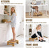 SeLucky 450 LBS, One Step Stool for Adults Seniors and Kids with Non-Slip Surface, Natural Bamboo Stepping Stools