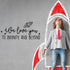11" 24.5" Vinyl Wall Art Decal - We Love You to Infinity and Beyond - x - Cute Sweet Charming Rocket Ship Stars Kids