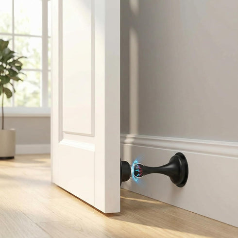 bqoeesok 2 Pack, 3M Magnetic Door Stoppers Heavy-Duty Stainless Steel Door Stop for Wall and Floor Mount, No-Drill Tape